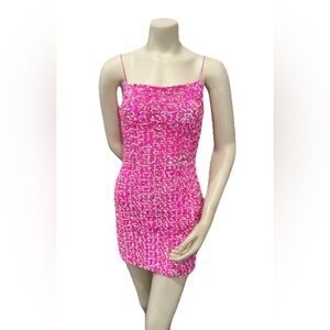 Thirty Thirty Pink Sequin Mini Dress | Size M | Party Night Out